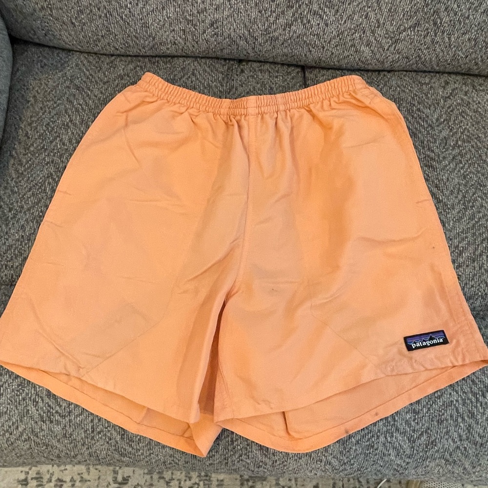 Patagonia salmon/orange shorts/swim trunks